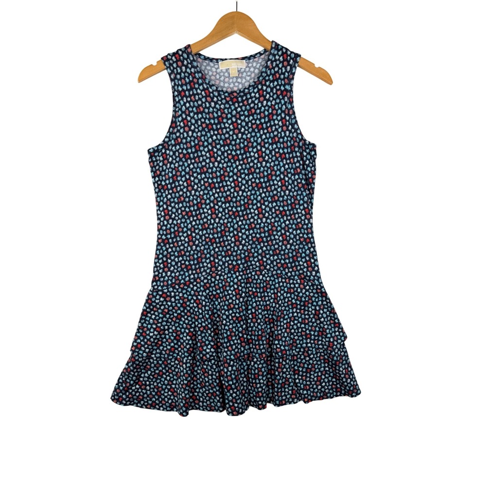 Michael Michael Kors Sleeveless Fireworks Tiered Printed Mini Dress size Medium‎